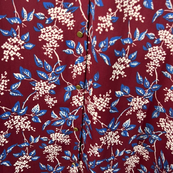 Madewell Women's Long Sleeve Floral print Tunic Dress Size Large 100% Polyester - Picture 3 of 10